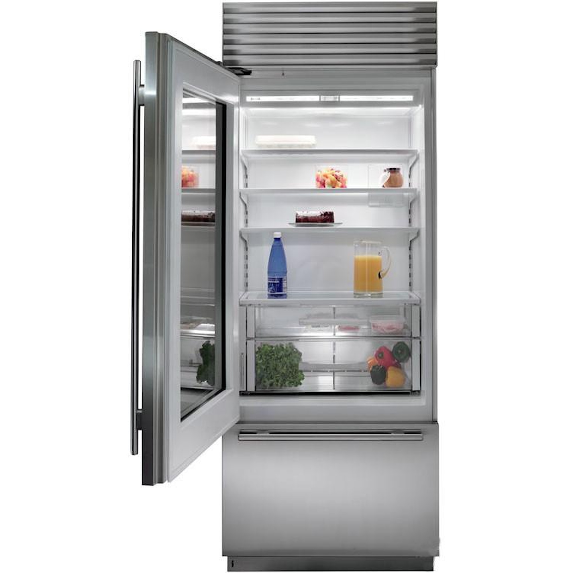 SubZero BI30UG 16.8 Cu. Ft. Bottom Freezer Refrigerator with Glass